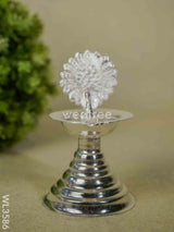 German Silver Peacock Diya With Feathers - Wl3586 Diyas