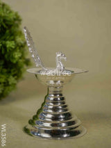 German Silver Peacock Diya With Feathers - Wl3586 Diyas