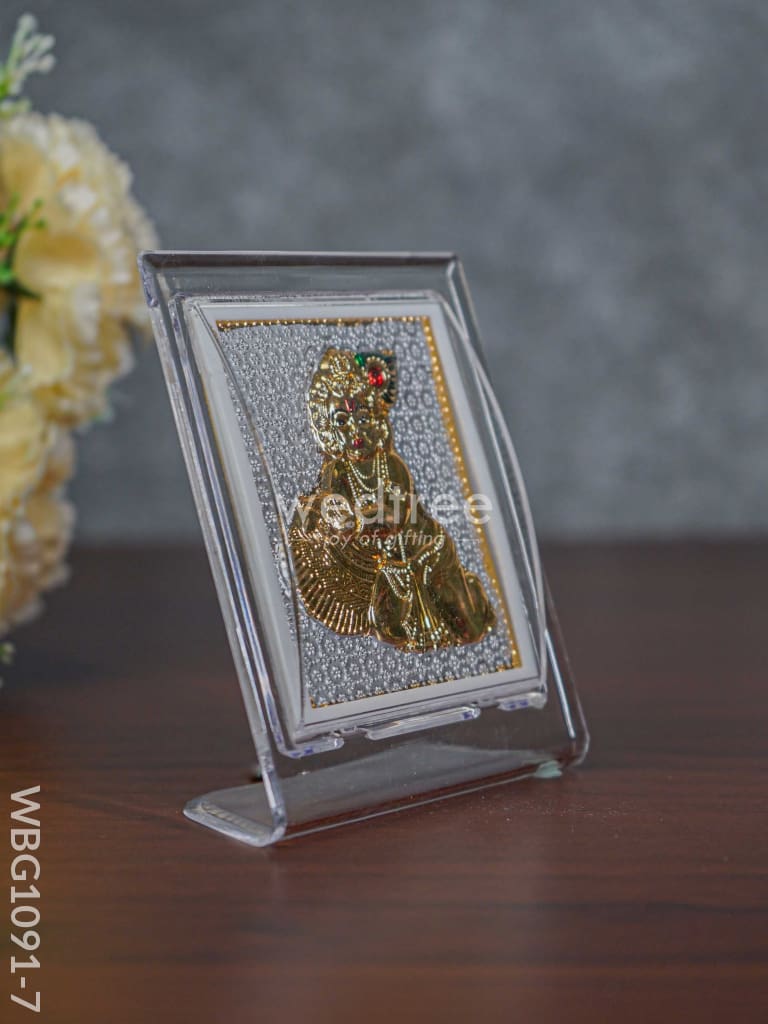 German Silver Plated Butter Krishna Photoframe (4.5 Inch) With Stand - Wbg1091-7 Photo Frame