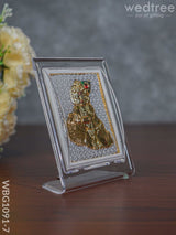 German Silver Plated Butter Krishna Photoframe (4.5 Inch) With Stand - Wbg1091-7 Photo Frame