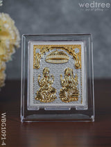 German Silver Plated Lakshmi Ganesha Photoframe (4.5 Inch) With Stand - Wbg1091-4 Photo Frame