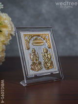 German Silver Plated Lakshmi Ganesha Photoframe (4.5 Inch) With Stand - Wbg1091-4 Photo Frame