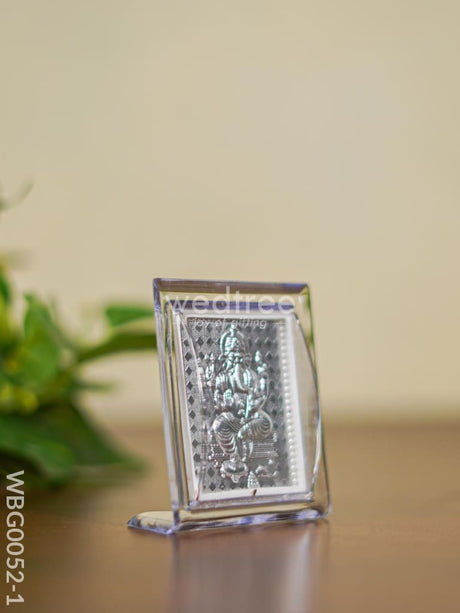 German Silver Plated Photoframe With Stand - Small Ganesh Wbg0052-1 Photo Frame