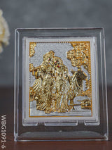 German Silver Plated Radha Krishna Photoframe (4.5 Inch) With Stand - Wbg1091-6 Photo Frame