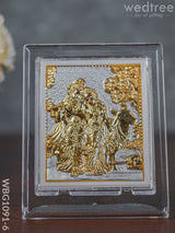 German Silver Plated Radha Krishna Photoframe (4.5 Inch) With Stand - Wbg1091-6 Photo Frame