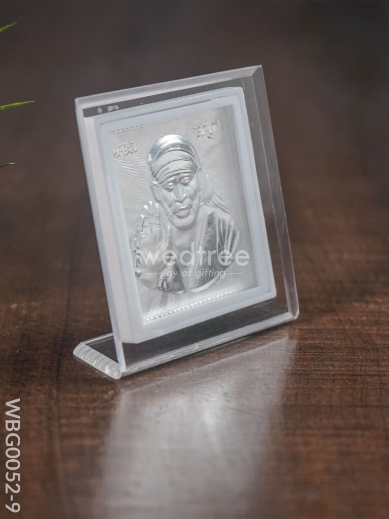 German Silver Plated Sai Baba Photoframe With Stand - Wbg0052-9 Photo Frame