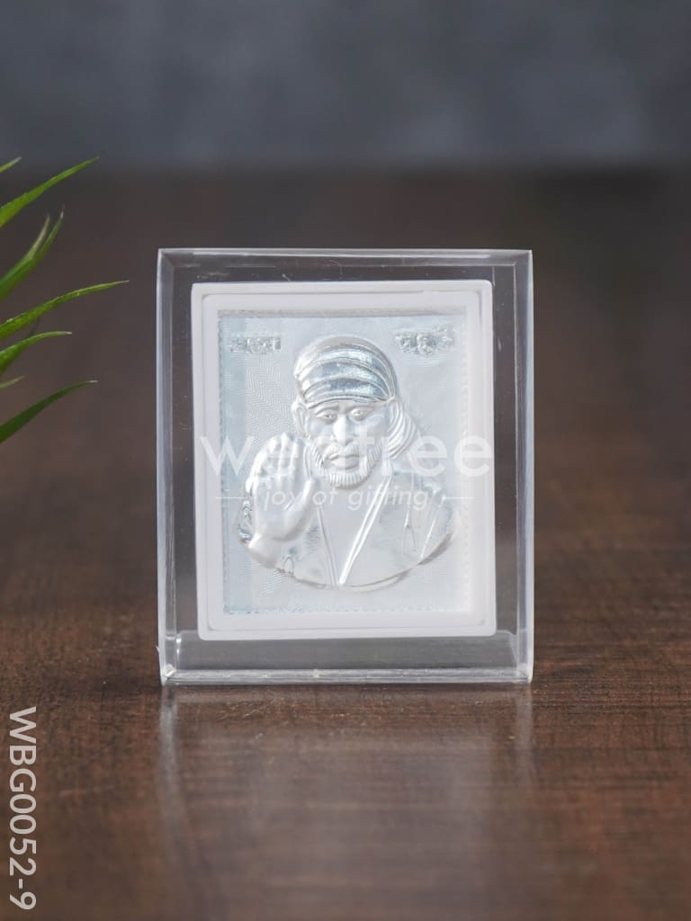 German Silver Plated Sai Baba Photoframe With Stand - Wbg0052-9 Photo Frame