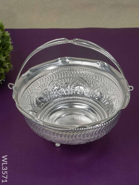 German Silver Pooja Basket - Wl3571 Utility