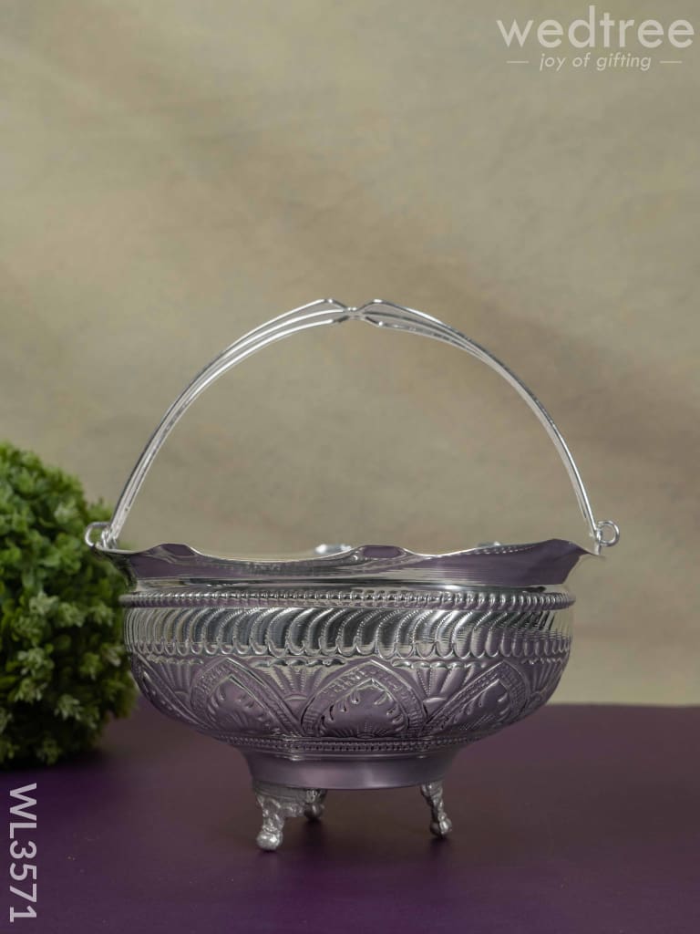 German Silver Pooja Basket - Wl3571 Utility