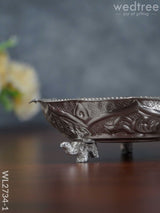 German Silver Pooja Bowl With Elephant Stand - 5.5 Inch Wl2734-1 Utility