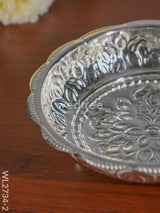 German Silver Pooja Bowl With Elephant Stand - 6.5 Inch Wl2734-2 Utility