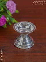 German Silver Round Diya With Stand - Wbg1183 Diyas