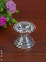 German Silver Round Diya With Stand - Wbg1183 Diyas