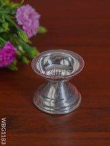 German Silver Round Diya With Stand - Wbg1183 Diyas