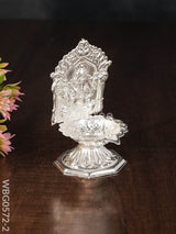 German Silver Sunflower Base Diya - Wbg0572 Flower Ganesha- Wbg0572-2 Diyas