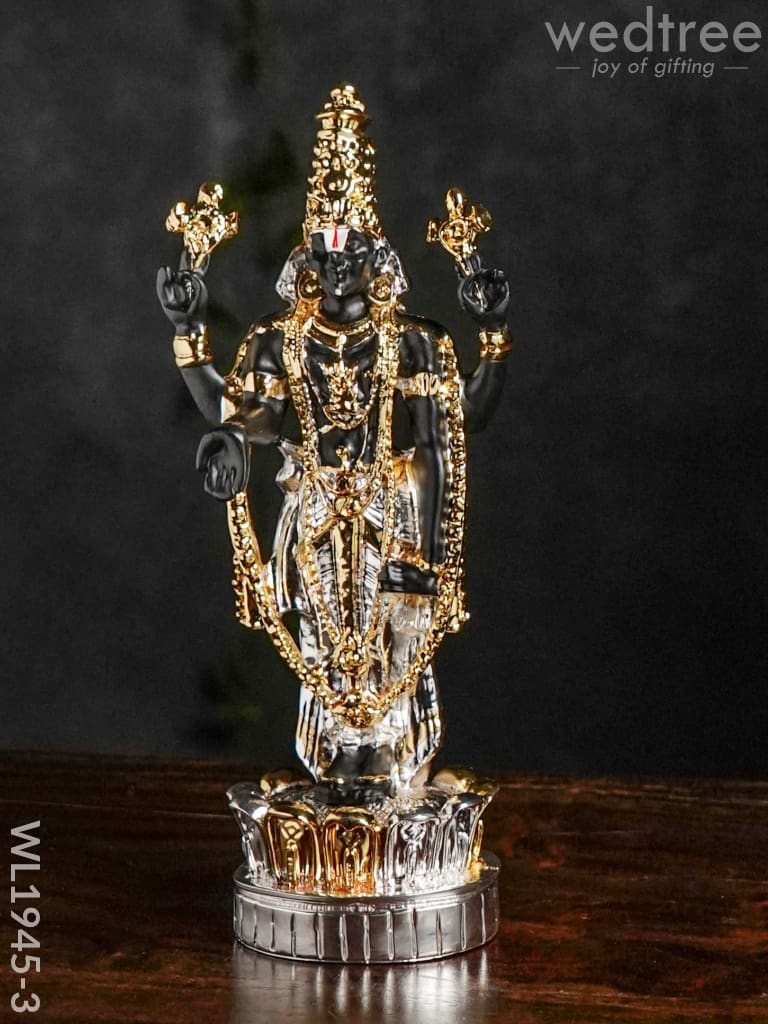 German Silver Tirupathi Balaji - 8.5 Inches Wl1945 And Gold Finish Wl1945-3 Figurines