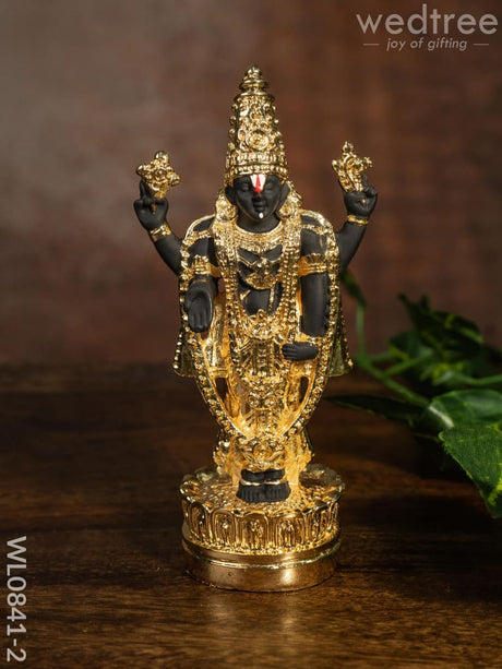 German Silver Tirupathi Balaji Idol Small - Wl0841 Golden Finish Figurines
