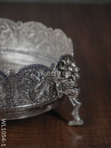 German Silver - Urli With Elephant Stand 7.5 Inches Wl1054