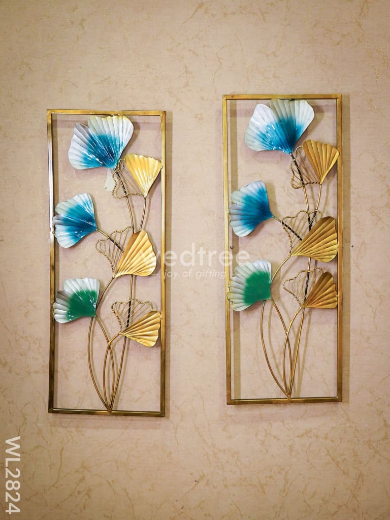 Gingko Leaf Wall Panel (Set Of 2) - Wl2824 Metal Decor Hanging