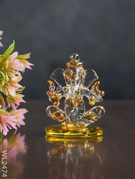 Glass Double-Faced Ganesha Idol - Wl2474 Decor