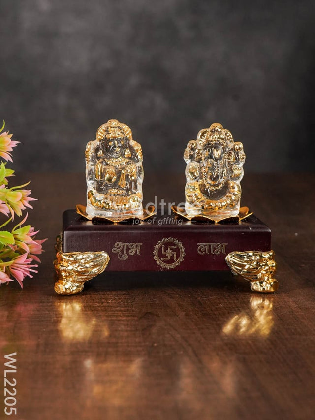 Glass Ganesh-Lakshmi Idol - Wl2205 Decor