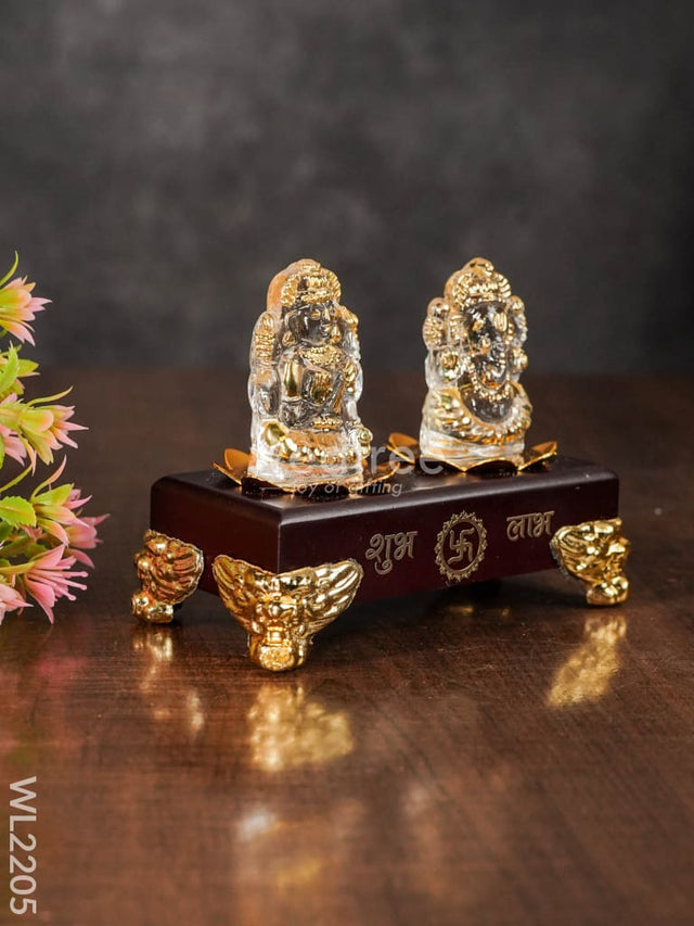 Glass Ganesh-Lakshmi Idol - Wl2205 Decor