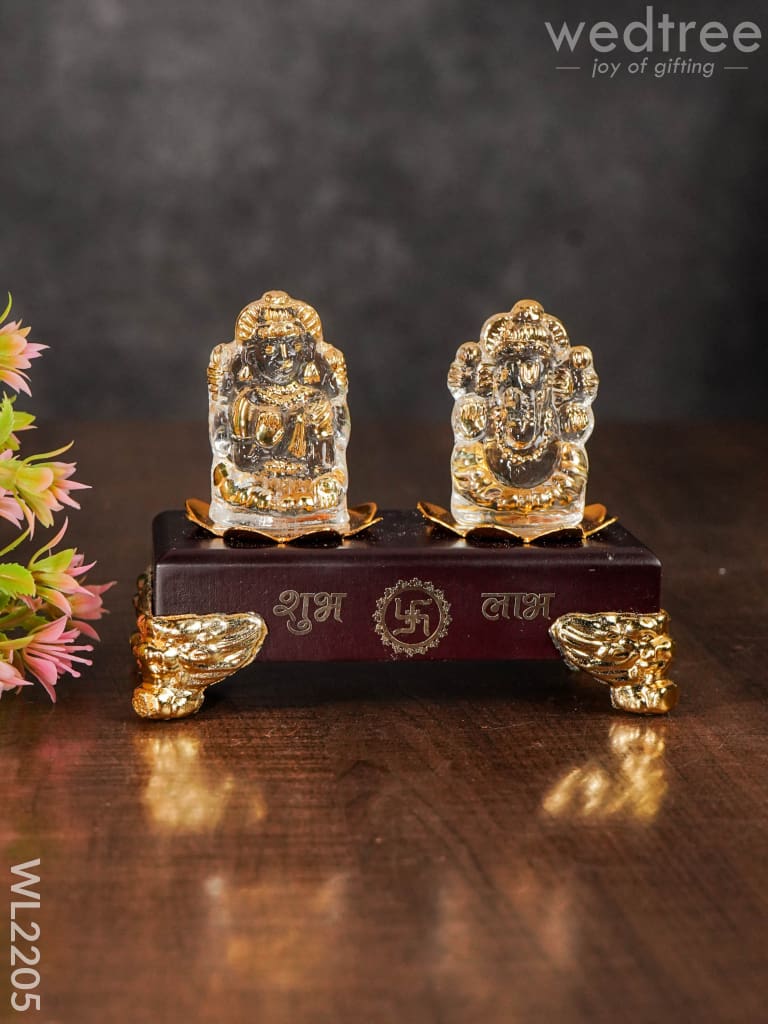 Glass Ganesh-Lakshmi Idol - Wl2205 Decor