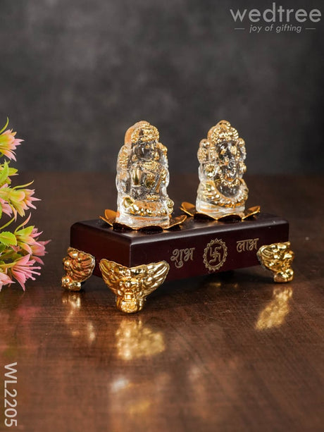 Glass Ganesh-Lakshmi Idol - Wl2205 Decor