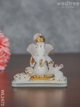 Glass Sitting Ganesha Idol With Rat - Wl2473 Decor