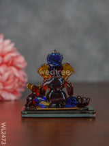 Glass Sitting Ganesha Idol With Mooshak - Wl2473 Decor