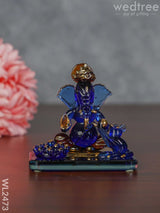 Glass Sitting Ganesha Idol With Rat - Wl2473 Decor