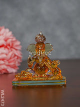 Glass Sitting Ganesha Idol With Rat - Wl2473 Decor