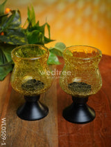 Glass Vase T Light Holder 5 Inches - (Set Of 2) Wl0509 Candles And Votives