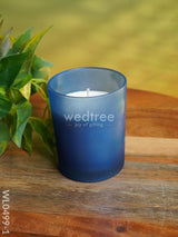 Glossy Glass With Scented Soy Wax Candle - Wl0499 Blue Candles And Votives