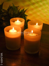 Glossy Glass With Scented Soy Wax Candle - Wl0499 Candles And Votives