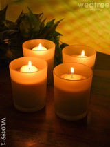 Glossy Glass With Scented Soy Wax Candle - Wl0499 Candles And Votives