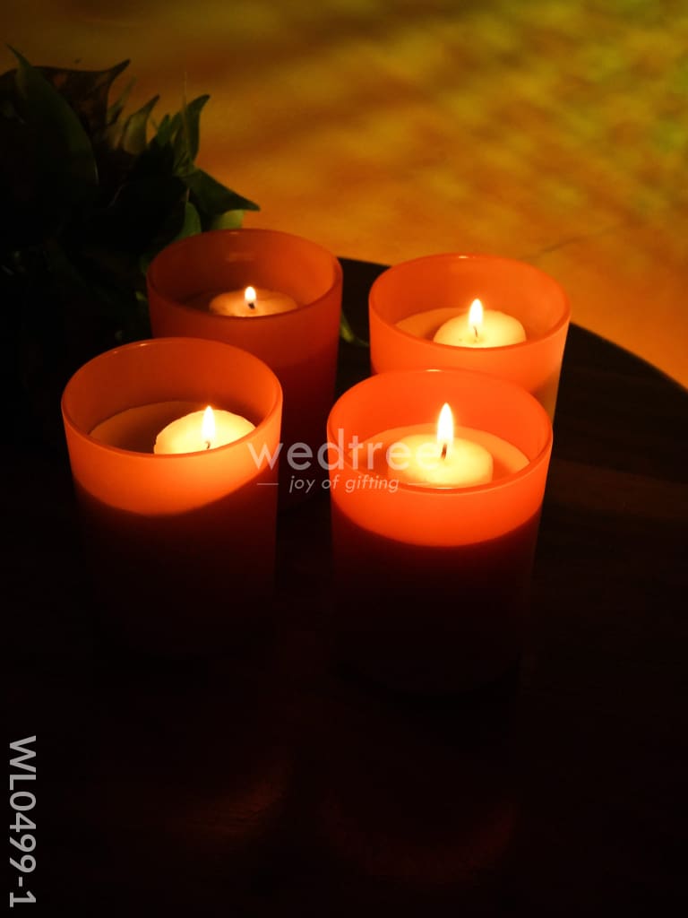 Glossy Glass With Scented Soy Wax Candle - Wl0499 Candles And Votives