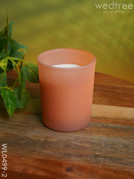 Glossy Glass With Scented Soy Wax Candle - Wl0499 Saffron Candles And Votives