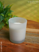 Glossy Glass With Scented Soy Wax Candle - Wl0499 White Candles And Votives