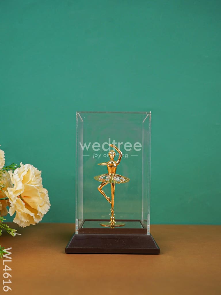 Gold Ballerina In Acrylic Cabinet - Wl4616 Plated