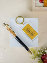 Gold Foil Pen And Keychain Set - Wl4213 Plated