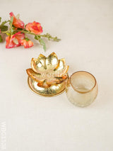 Gold Foil Stand With Cracked Glass Candle Holder - Wbg1538 Candles & Votives Rg