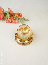 Gold Foil Stand With Cracked Glass Candle Holder - Wbg1538 Candles & Votives Rg