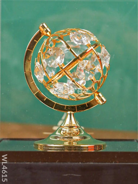 Gold Globe In Acrylic Cabinet - Wl4615 Plated