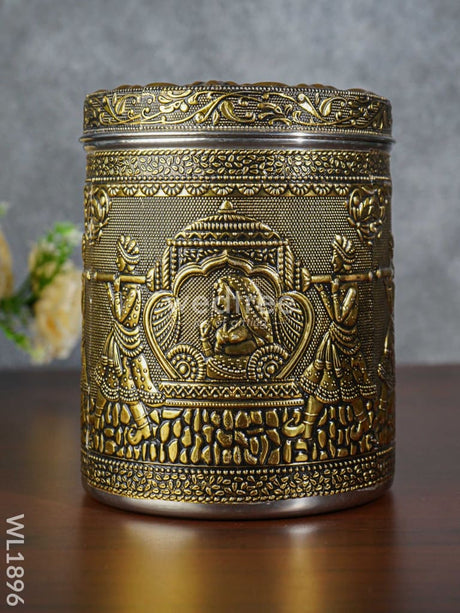 Gold Oxidised Dabba - Wl1896-2 Containers