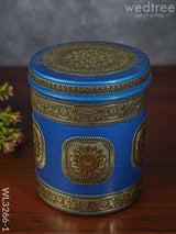 Gold Oxidized Dabba - Wl3266-1 Meenakari Containers