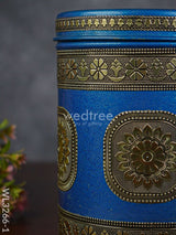 Gold Oxidized Dabba - Wl3266-1 Meenakari Containers