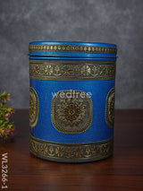 Gold Oxidized Dabba - Wl3266-1 Meenakari Containers