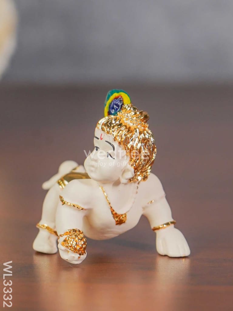 Resin Gold Plated Laddu Gopal - Wl3332 Dolls