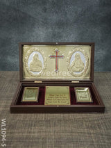 Gold Plated Prayer Box Large - Wl1094 Jesus And Mary Catholic Paduka